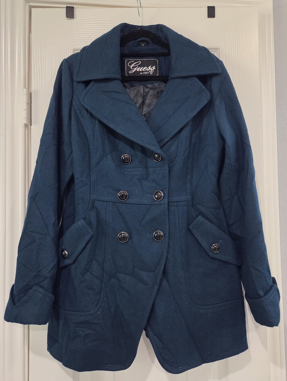 Size M Teal Double Breasted Pea Coat